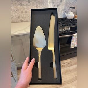 Gold ⭐️ Stainless Steel Cake Knife & Server for Wedding